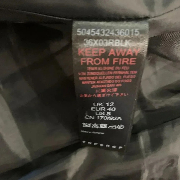 Topshop Black Belted Women's Blazer Jacket Size 8 Polyester Viscose Blend - Picture 13 of 16